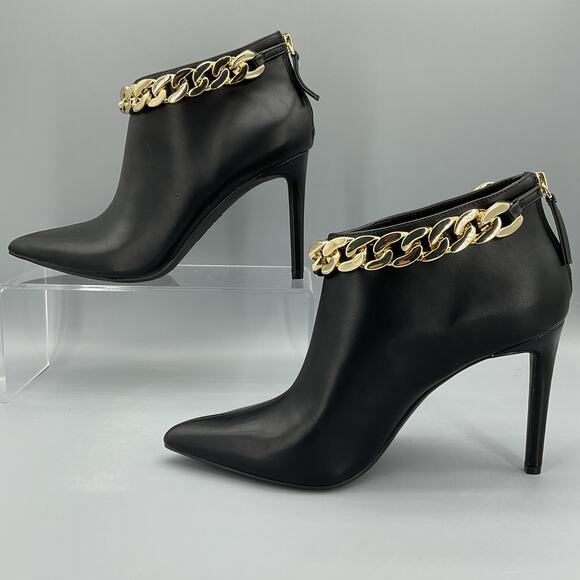 NEW I.N.C. Women’s Radeyah Pointed Toe Chain Booties Black Size 10M - Picture 2 of 11